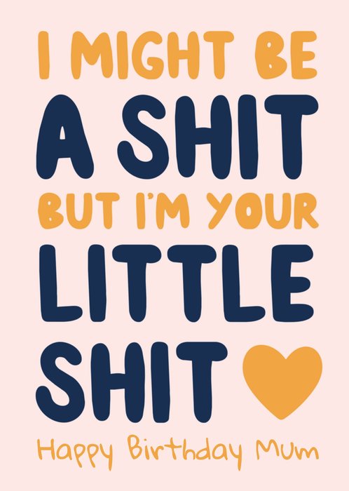 Funny birthday card - Core Scene: Bold typographic text with alternating