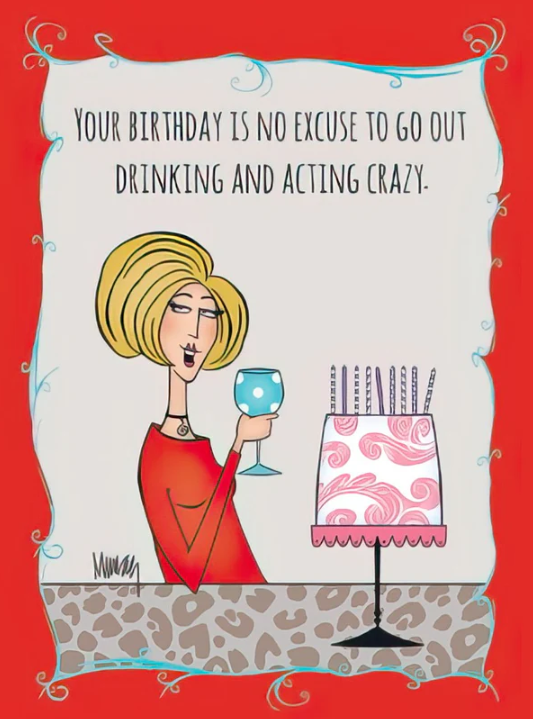 Preview of Humorous Birthday Drinking Card