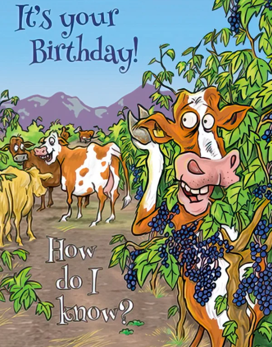 Preview of Cow Vineyard Birthday Humor
